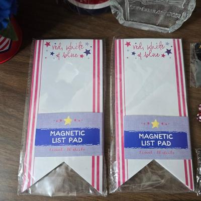 4th of July USA decorations - Uncle Sam nutcracker - flags - fabric - bouquets and more