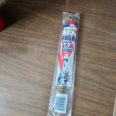 4th of July USA decorations - Uncle Sam nutcracker - flags - fabric - bouquets and more