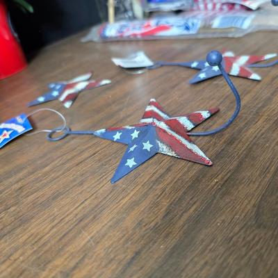 4th of July USA decorations - Uncle Sam nutcracker - flags - fabric - bouquets and more