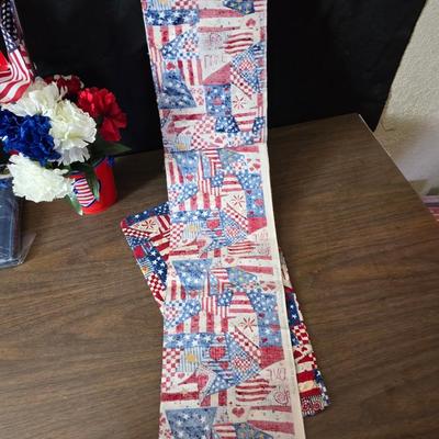 4th of July USA decorations - Uncle Sam nutcracker - flags - fabric - bouquets and more