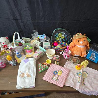 Easter decorations - solar dancing bunnies & duck - baskets - bunny figures and more
