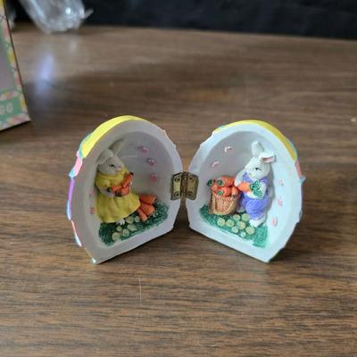 Easter decorations - solar dancing bunnies & duck - baskets - bunny figures and more