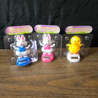 Easter decorations - solar dancing bunnies & duck - baskets - bunny figures and more