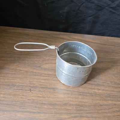 Vintage home decor - small stained glass - cast iron wall pocket with original hardware - old hand mixer - cheese box - copper bell and more