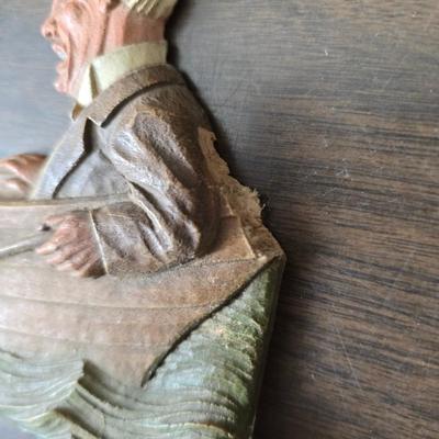 Collecion of vintage home decor - Antique picture frames with prints - windmill music box - old lamp with shade and two men in a canoe