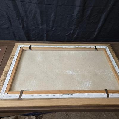 Framed print Laugh Kills Lonesome by artist Charles Marion Russell. with two other pieces of artwork