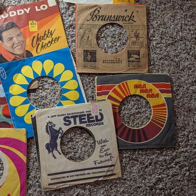 Vintage 45 Record Case & Record Sleeves