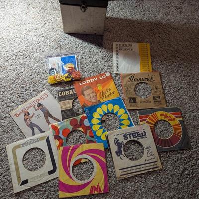 Vintage 45 Record Case & Record Sleeves