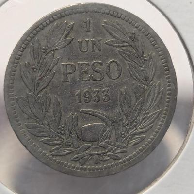 Italian 1991 500 Lire Braille Coin - Chile 1933 Silver Peso - 1982 Mexico 20 Centavos Restyle