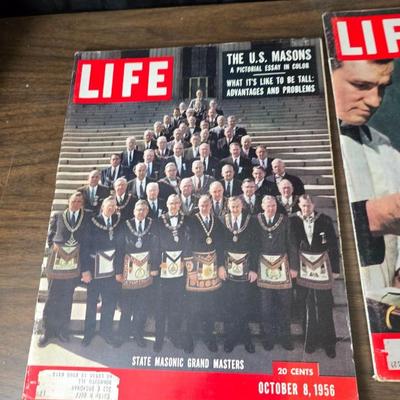 1950's & 60's LIFE magazines - Marvels of Egypt's past - the U.S. Masons, Day of Infamy Pear Harbor