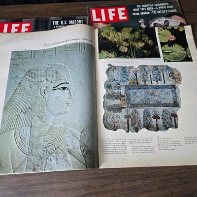 1950's & 60's LIFE magazines - Marvels of Egypt's past - the U.S. Masons, Day of Infamy Pear Harbor