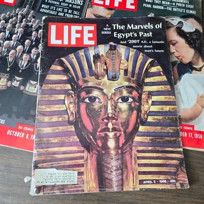 1950's & 60's LIFE magazines - Marvels of Egypt's past - the U.S. Masons, Day of Infamy Pear Harbor