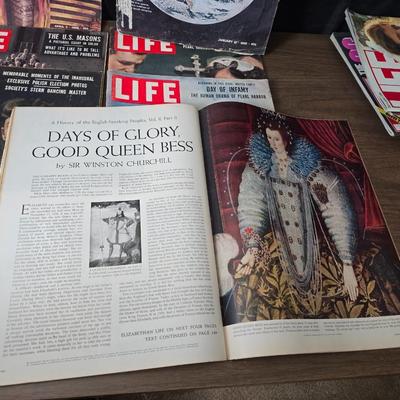 1950's & 60's LIFE magazines - Marvels of Egypt's past - the U.S. Masons, Day of Infamy Pear Harbor