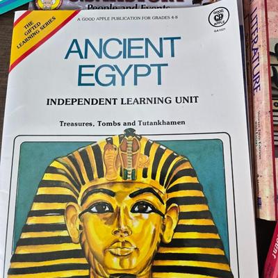 Collection of teacher guides, History, Books with more than 1 copy, posters, and other things teachers can use