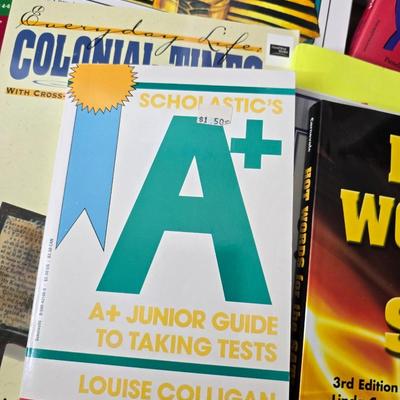 Collection of teacher guides, History, Books with more than 1 copy, posters, and other things teachers can use