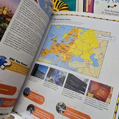 Collection of teacher guides, History, Books with more than 1 copy, posters, and other things teachers can use