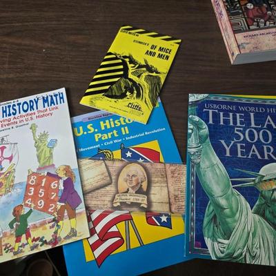 Collection of teacher guides, History, Books with more than 1 copy, posters, and other things teachers can use
