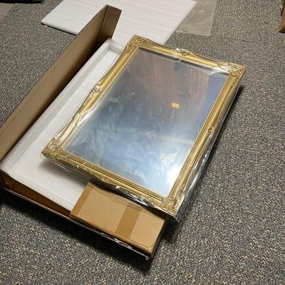 Hans&Alice vintage European wooden mirror，decorative hanging mirror 32"x24"