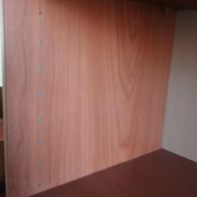 Tall wood bookshelf with adjustable shelves