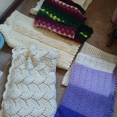 Several nice Afghan throws and blankets