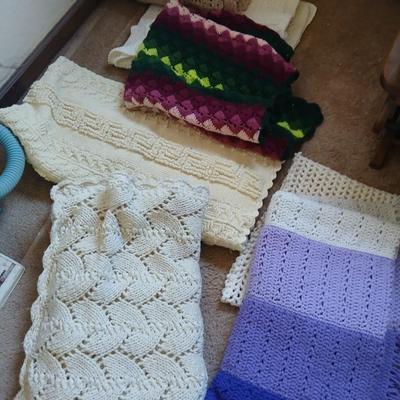 Several nice Afghan throws and blankets