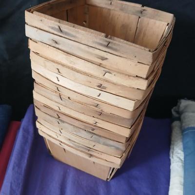 Crafting supplies - Faux greenery - small wooden baskets - Beautiful Quilt that needs finished - fabric and more