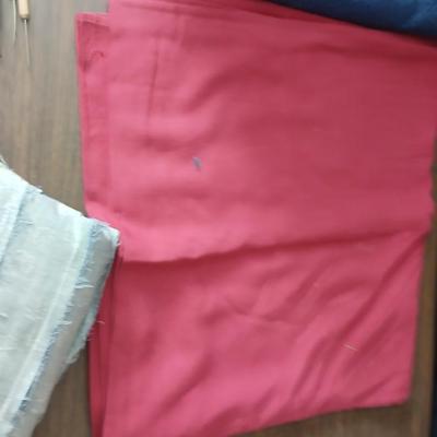 Crafting supplies - Faux greenery - small wooden baskets - Beautiful Quilt that needs finished - fabric and more