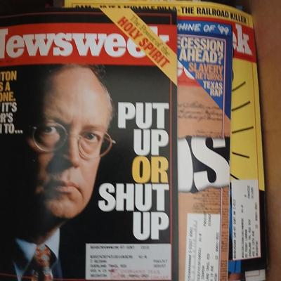 Two boxes total - Newsweek and National Geographic magazine back issues