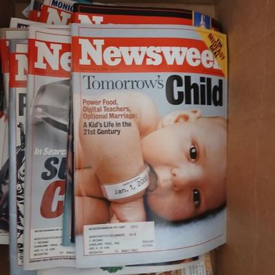 Two boxes total - Newsweek and National Geographic magazine back issues