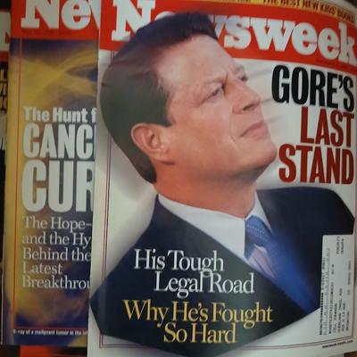 Two boxes total - Newsweek and National Geographic magazine back issues