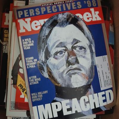 Two boxes total - Newsweek and National Geographic magazine back issues