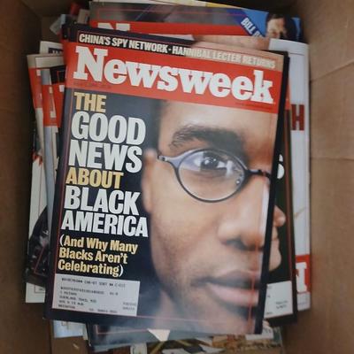 Two boxes total - Newsweek and National Geographic magazine back issues