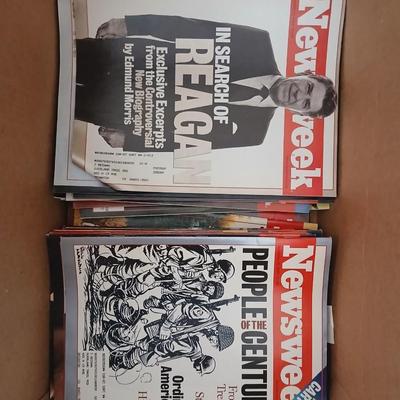 Two boxes total - Newsweek and National Geographic magazine back issues