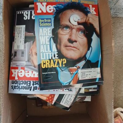 Two boxes total - Newsweek and National Geographic magazine back issues