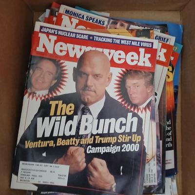 Two boxes total - Newsweek and National Geographic magazine back issues