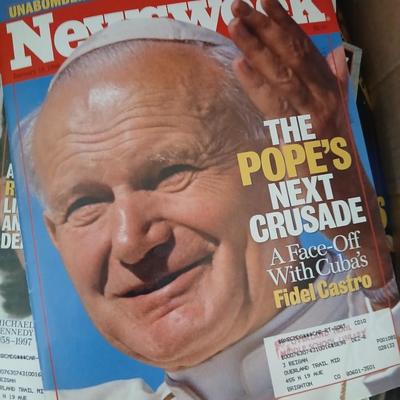 Two boxes total - Newsweek and National Geographic magazine back issues