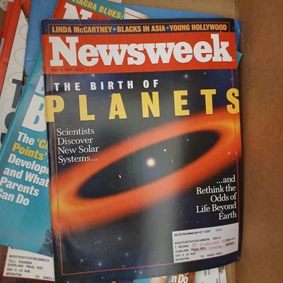 Two boxes total - Newsweek and National Geographic magazine back issues