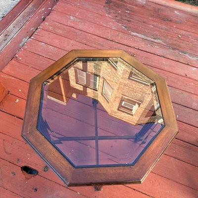 Vintage Hexagon Glass End Table. Gordon’s Johnson City, Tennesse Table