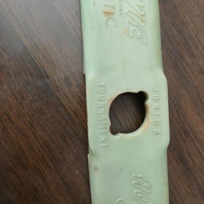 Collection of vintage toys - miniature wood bowling pins - Childs horseshoe game- Ring toss & dominoe sets