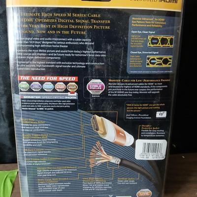 Coax cable for the TV, HDMI Cable Television antenna a powerstrip surge protector and other assorted TV cables