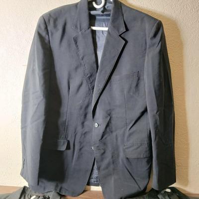 Variety of suit coats that appear to have been altered in the front