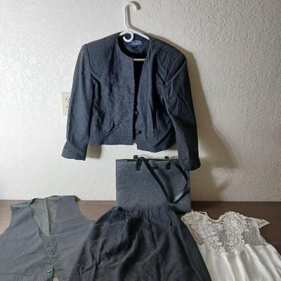 Womens wool jacket with matching skirt - a purse and other variety of clothing