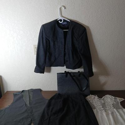 Womens wool jacket with matching skirt - a purse and other variety of clothing