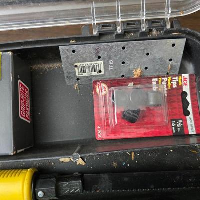 Tools for the garage - new stapler - 7.5 volt black & decker tool kit with drill, saw, screwdriver and flashlight - and tool kit with...