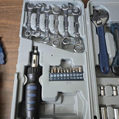 Tools for the garage - new stapler - 7.5 volt black & decker tool kit with drill, saw, screwdriver and flashlight - and tool kit with...