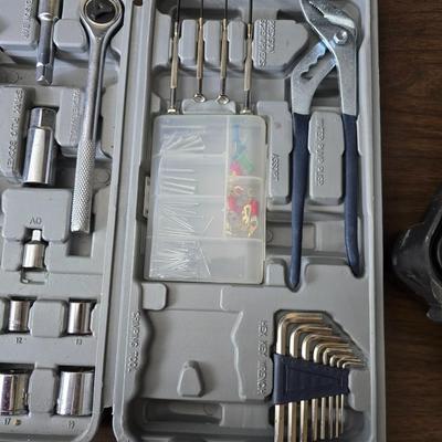 Tools for the garage - new stapler - 7.5 volt black & decker tool kit with drill, saw, screwdriver and flashlight - and tool kit with...