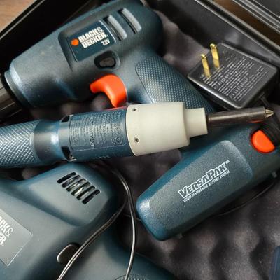 Tools for the garage - new stapler - 7.5 volt black & decker tool kit with drill, saw, screwdriver and flashlight - and tool kit with...