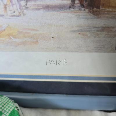 Kitchen linens - Chicken theme valance - lace apron - table cloth - hot pads - towels and more