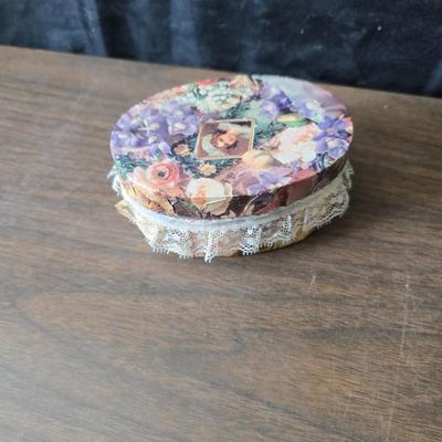 Assortment of collectibles - vintage guitar strings - vintage lighter - trinket boxes - vintage vase - brand new smart bracelet and more