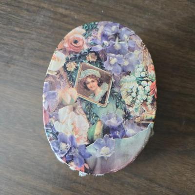 Assortment of collectibles - vintage guitar strings - vintage lighter - trinket boxes - vintage vase - brand new smart bracelet and more